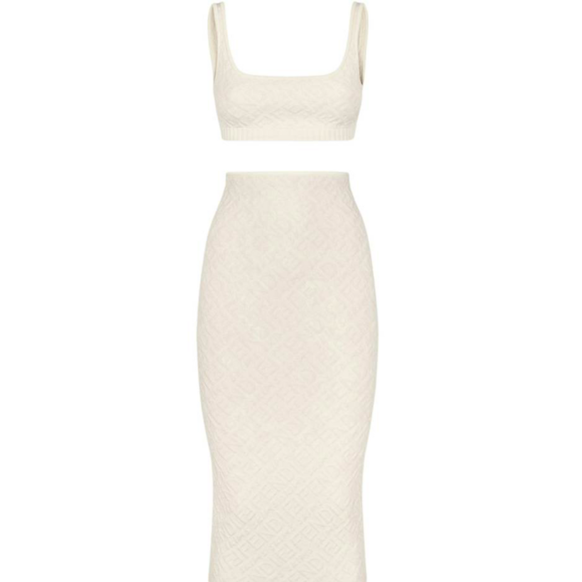 FENDI x SKIMS ivory bralette and skirt, plain reverse | Shop Authentique Lux