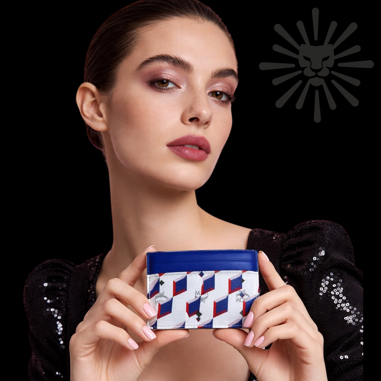 MCM Leather Printed Card Holder I Authentique Lux