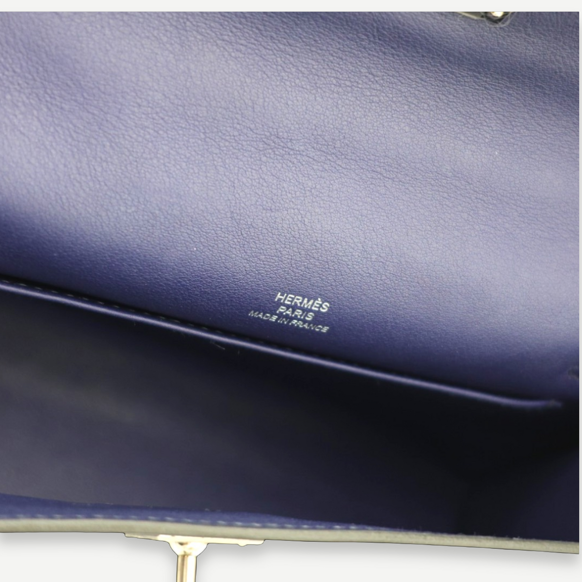 Hermès Bleu Saphir Swift Kelly Pochette Clutch Bag, Palladium Hardware, Full Set, C Stamp, 2018 | Shop Authentique Lux