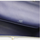 Hermès Bleu Saphir Swift Kelly Pochette Clutch Bag, Palladium Hardware, Full Set, C Stamp, 2018 | Shop Authentique Lux