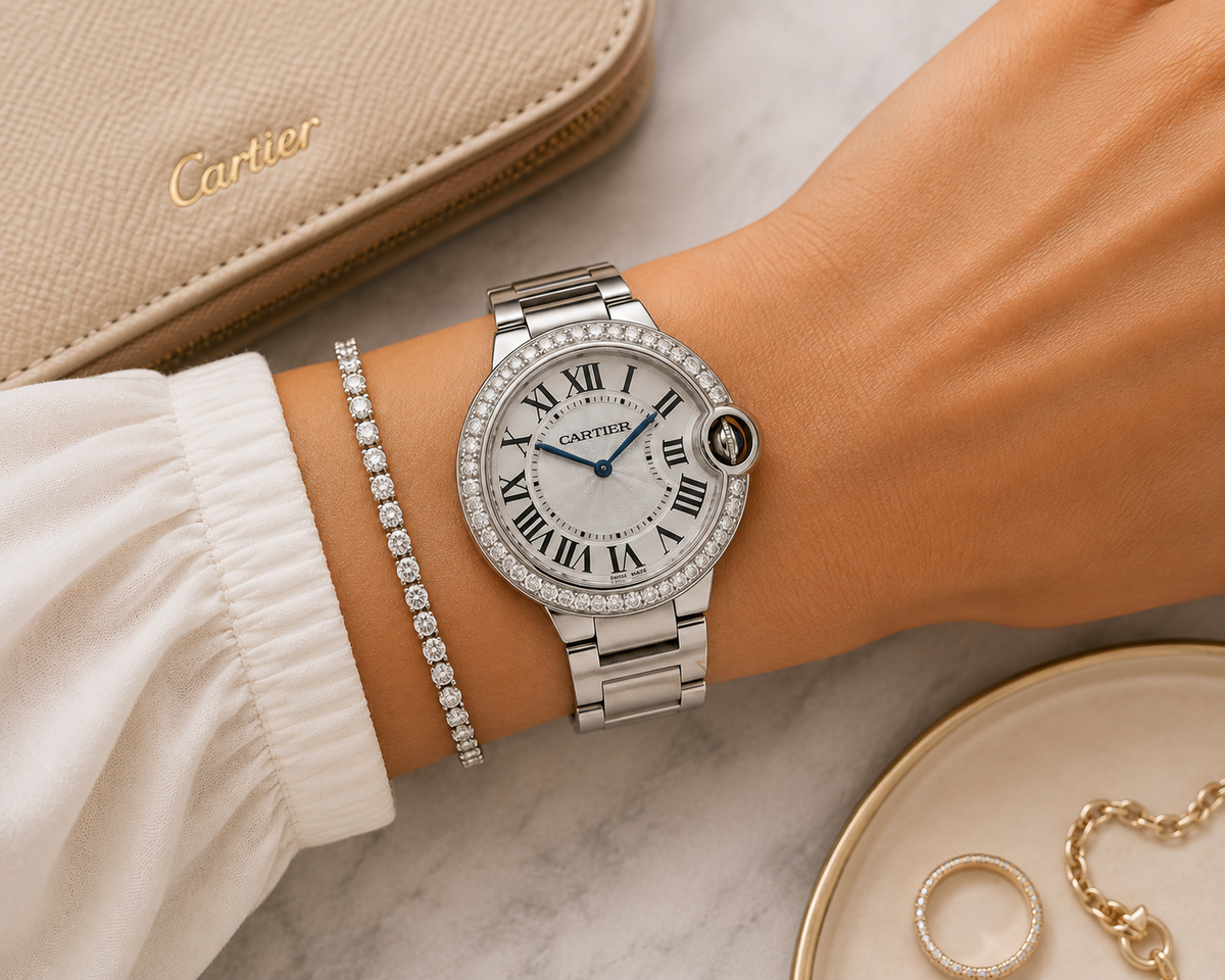 Cartier Ballon Bleu de Cartier 33mm 3005, Stainless Steel, White Dial, Full Set, 2026 | Shop Authentique Lux