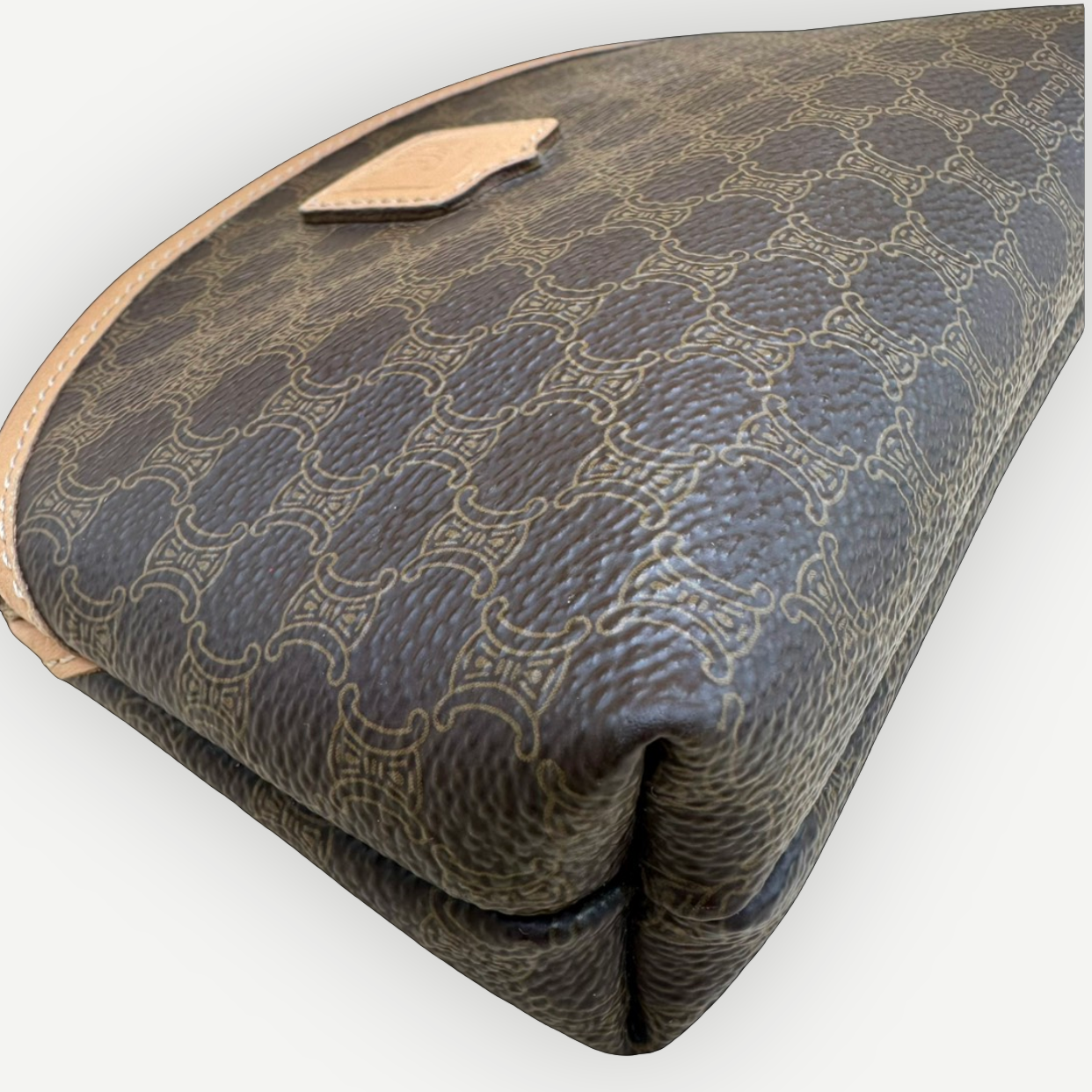 Celine Vintage Macadam Dome Cosmetic Pouch, Macadam Canvas & Leather | Shop Authentique Lux
