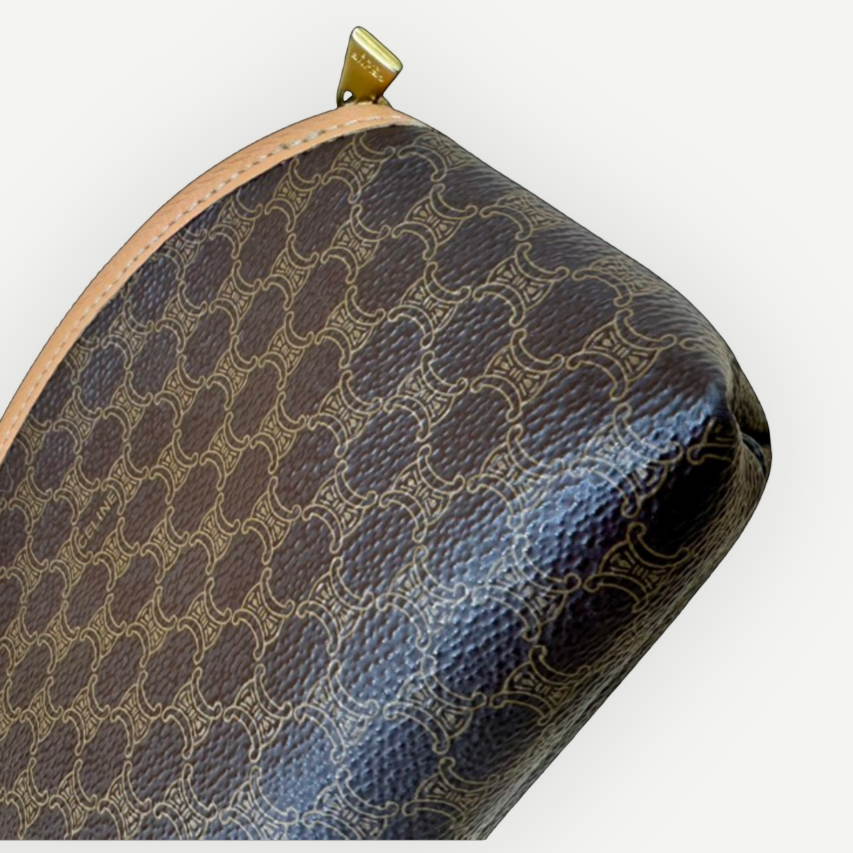 Celine Vintage Macadam Dome Cosmetic Pouch, Macadam Canvas & Leather | Shop Authentique Lux