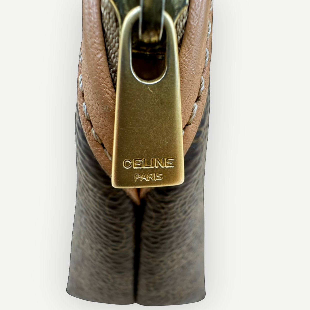 Celine Vintage Macadam Dome Cosmetic Pouch, Macadam Canvas & Leather | Shop Authentique Lux