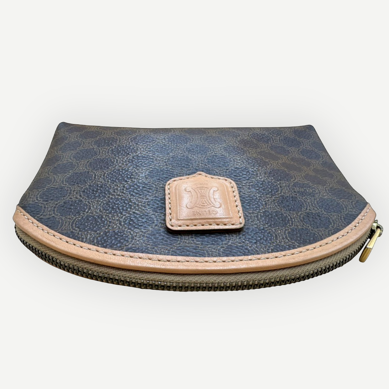 Celine Vintage Macadam Dome Cosmetic Pouch, Macadam Canvas & Leather | Shop Authentique Lux
