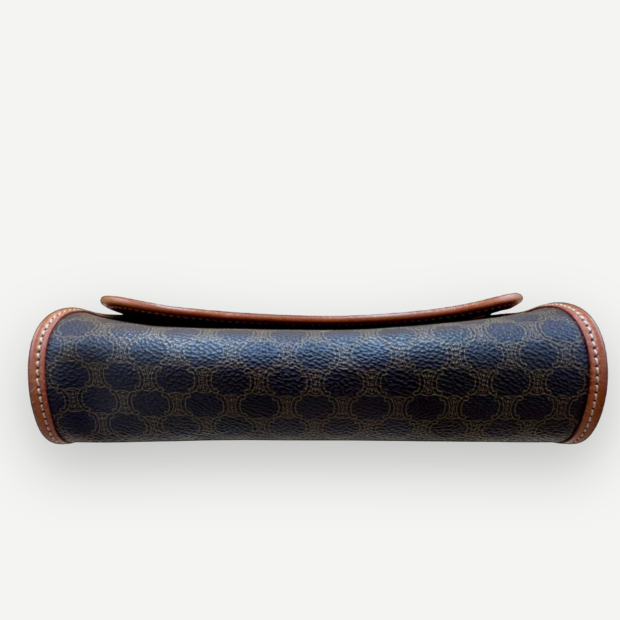Celine Vintage Macadam Cylinder Cosmetic Pouch, Macadam Canvas & Leather | Shop Authentique Lux