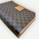 Celine Vintage Classic Zippered Clutch, Macadam Canvas & Leather | Shop Authentique Lux
