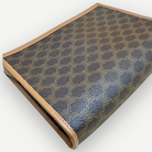 Celine Vintage Classic Zippered Clutch, Macadam Canvas & Leather | Shop Authentique Lux