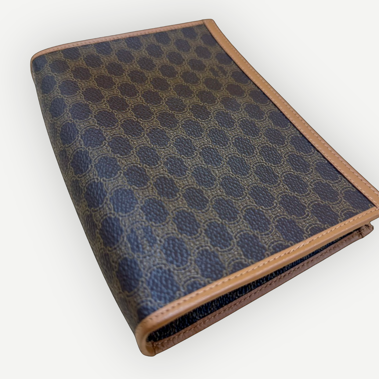 Celine Vintage Classic Zippered Clutch, Macadam Canvas & Leather | Shop Authentique Lux