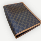 Celine Vintage Classic Zippered Clutch, Macadam Canvas & Leather | Shop Authentique Lux