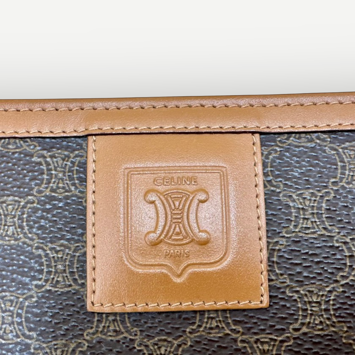 Celine Vintage Classic Zippered Clutch, Macadam Canvas & Leather | Shop Authentique Lux