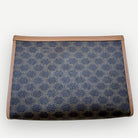 Celine Vintage Classic Zippered Clutch, Macadam Canvas & Leather | Shop Authentique Lux