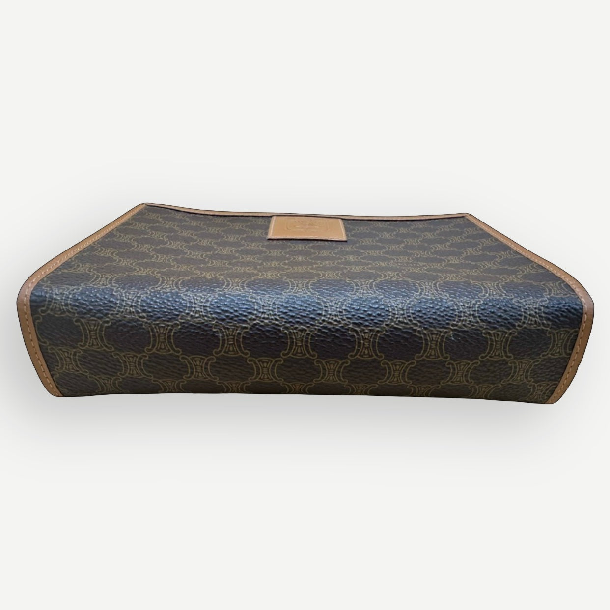 Celine Vintage Classic Zippered Clutch, Macadam Canvas & Leather | Shop Authentique Lux