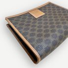 Celine Vintage Classic Zippered Clutch, Macadam Canvas & Leather | Shop Authentique Lux
