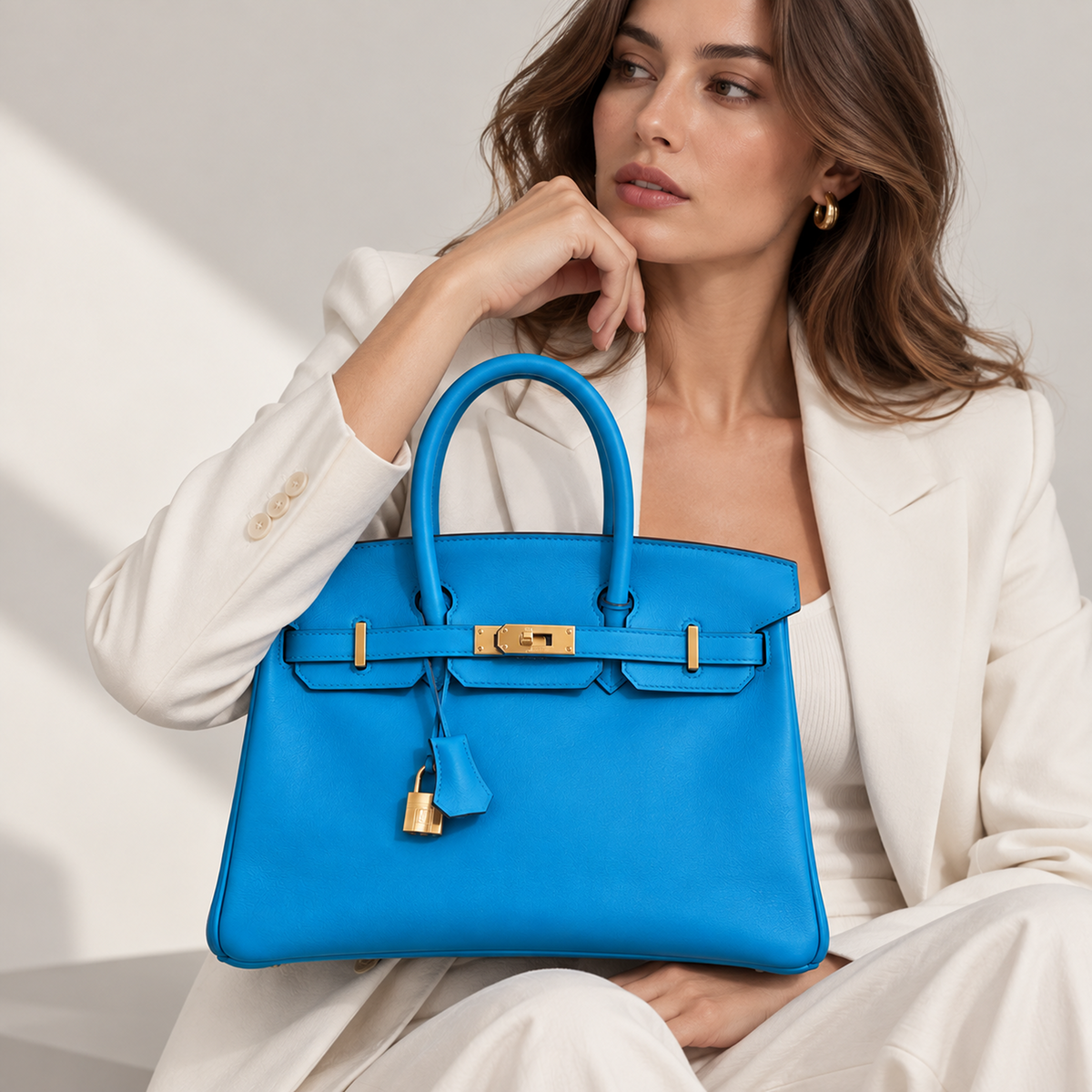 Hermès Birkin 25, Bleu Frida Swift Leather, GHW, Full Set, 2020 | Shop Authentique Lux