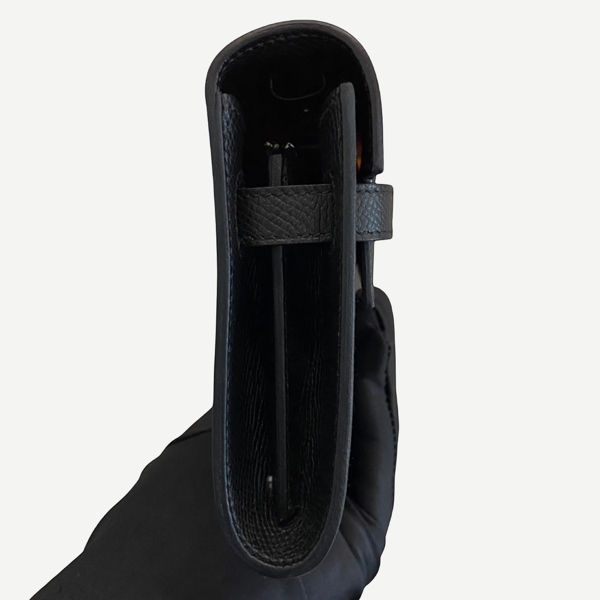 HERMÈS Noir Epsom Kelly Wallet, Palladium Hardware, 2021 | Shop Authentique Lux