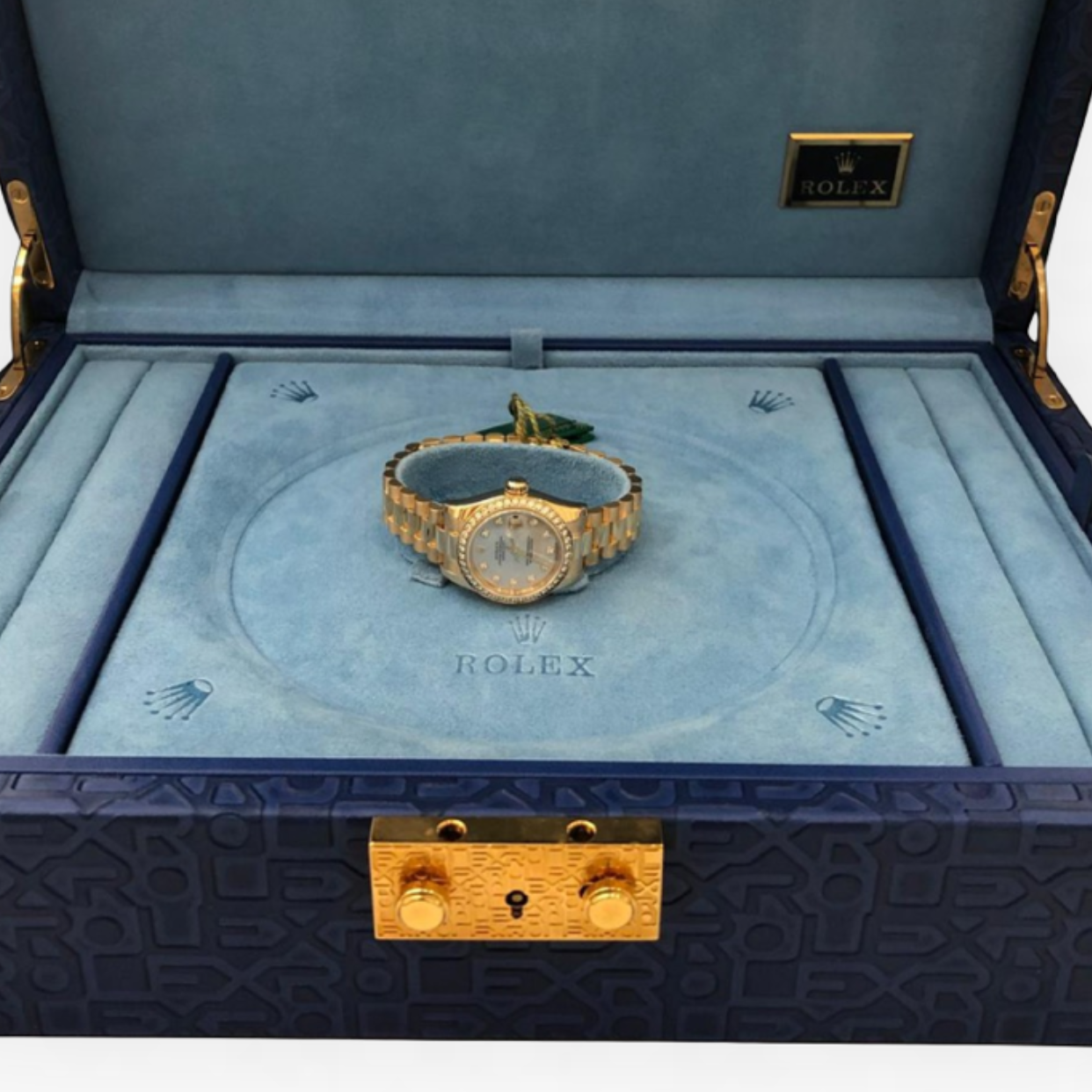 Rolex Lady-Datejust 26 Ref. 69138 Yellow Gold Diamond Dial President Bracelet | Shop Authentique Lux