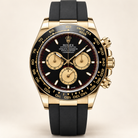 ROLEX Daytona “Paul Newman” 126518LN, Black Dial, 18K Yellow Gold, Oysterflex, Full Set, 2024 | Shop Authentique Lux