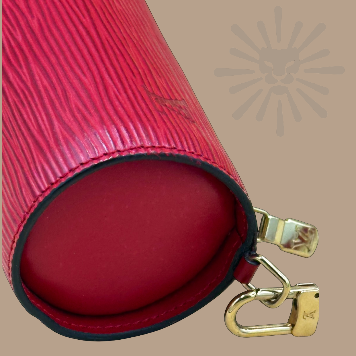 Louis Vuitton Red Epi Leather Papillion Pouchette - Authentique Luxury | 100% Authentic Louis Vuitton Bag