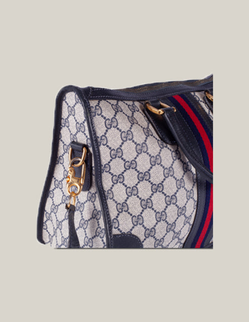 Vintage Gucci GG Supreme Boston Bag monogram canvas hardening authentic I Authentique Luxury