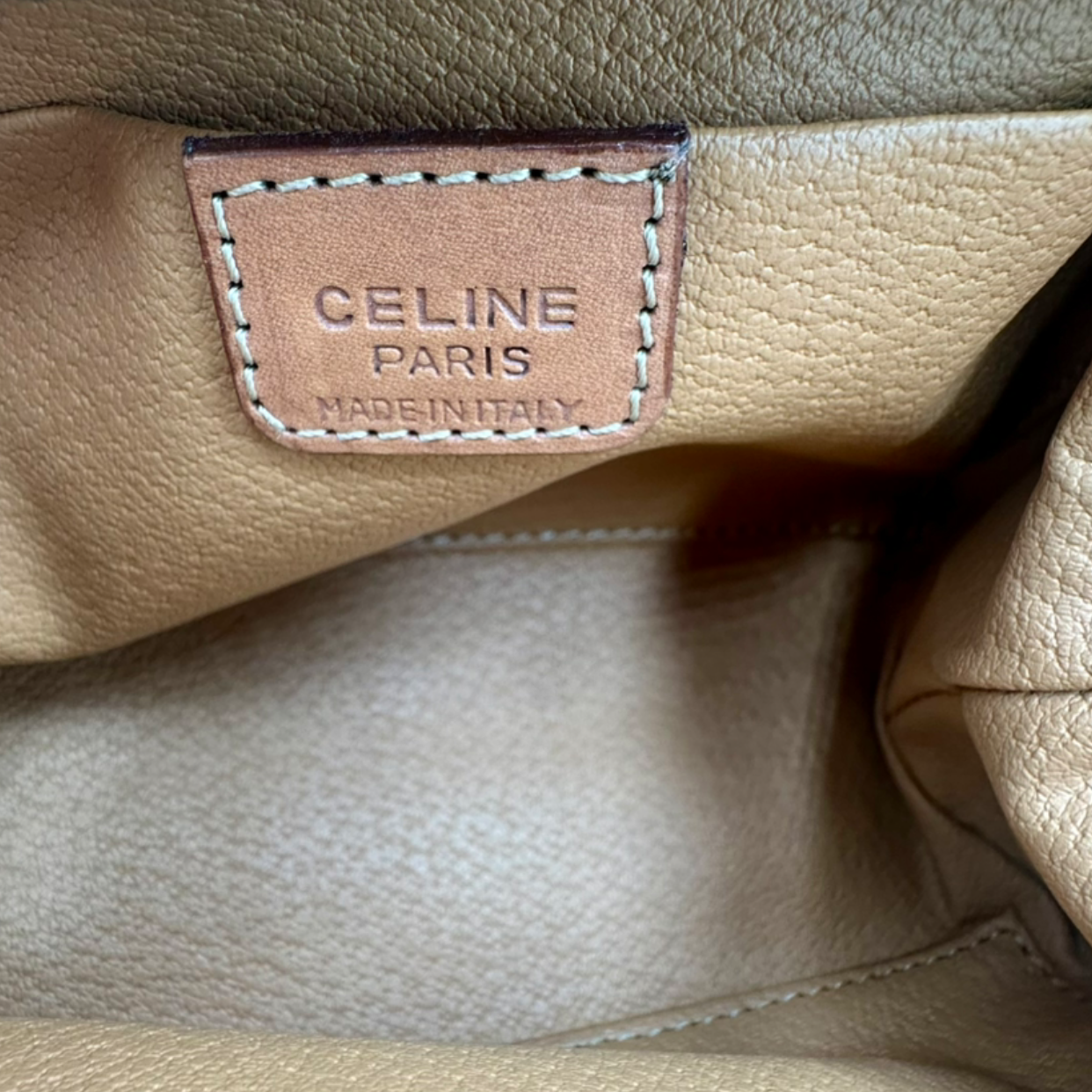 Celine Vintage Macadam Vanity Cosmetic Pouch, Macadam Canvas & Leather | Shop Authentique Lux