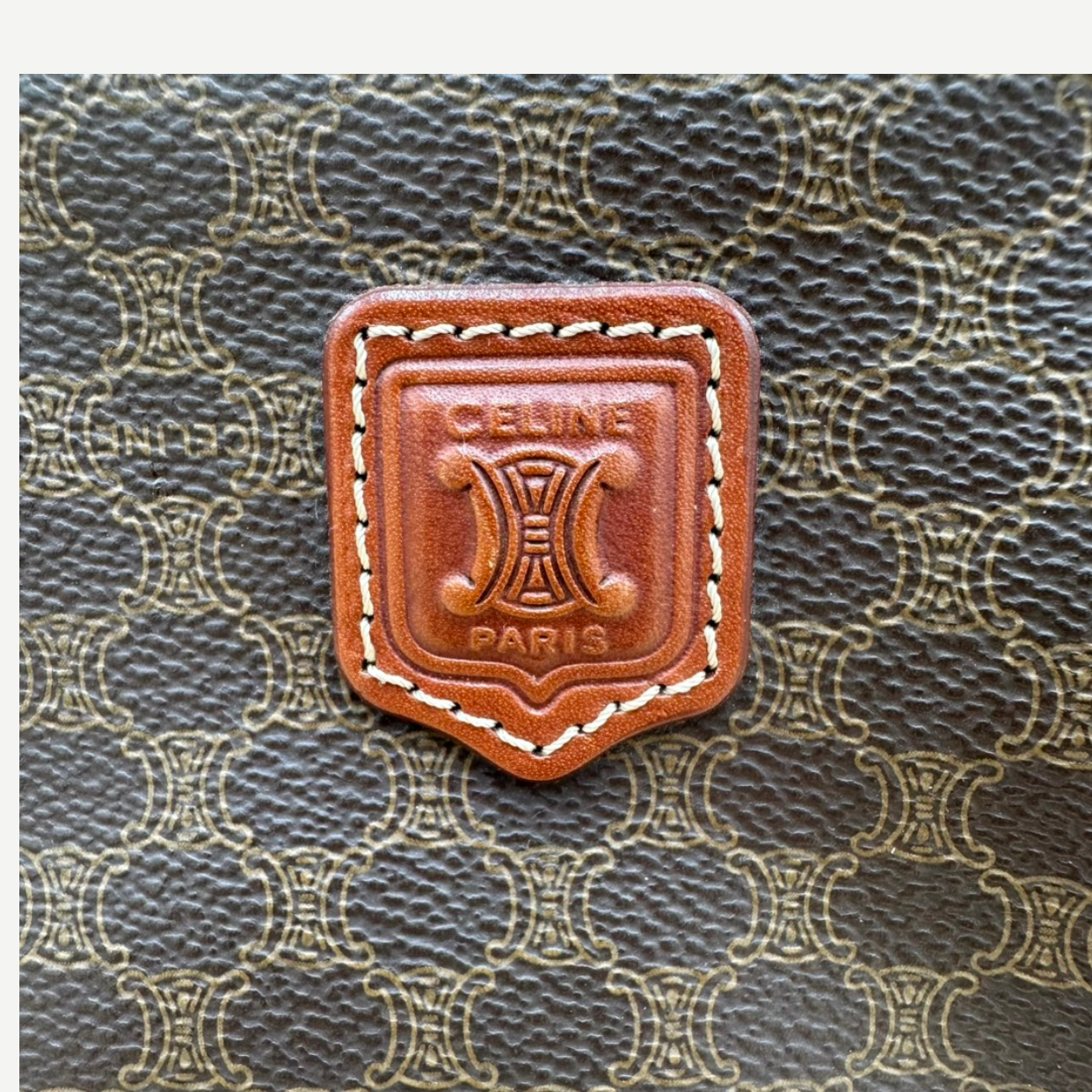 Celine Vintage Macadam Vanity Cosmetic Pouch, Macadam Canvas & Leather | Shop Authentique Lux