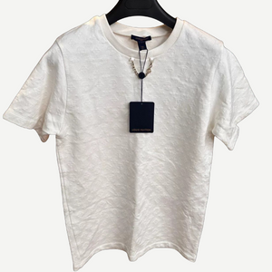 LOUIS VUITTON Runway Chain Detail Cotton T-Shirt, Off-White, XL
