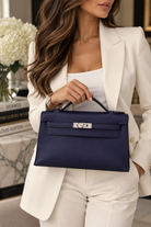 Hermès Kelly Pochette Clutch Bag, Bleu Saphir, Swift Leather, PHW, 2018 | Shop Authentique Lux