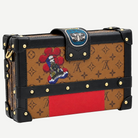 Louis Vuitton Petite Malle multicolor Monogram canvas front view with gold-tone clasp | Shop Authentique Lux