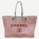 Chanel Deauville Large Shopping Tote Pink Tweed Canvas Silver Hardware | Shop Authentique Lux