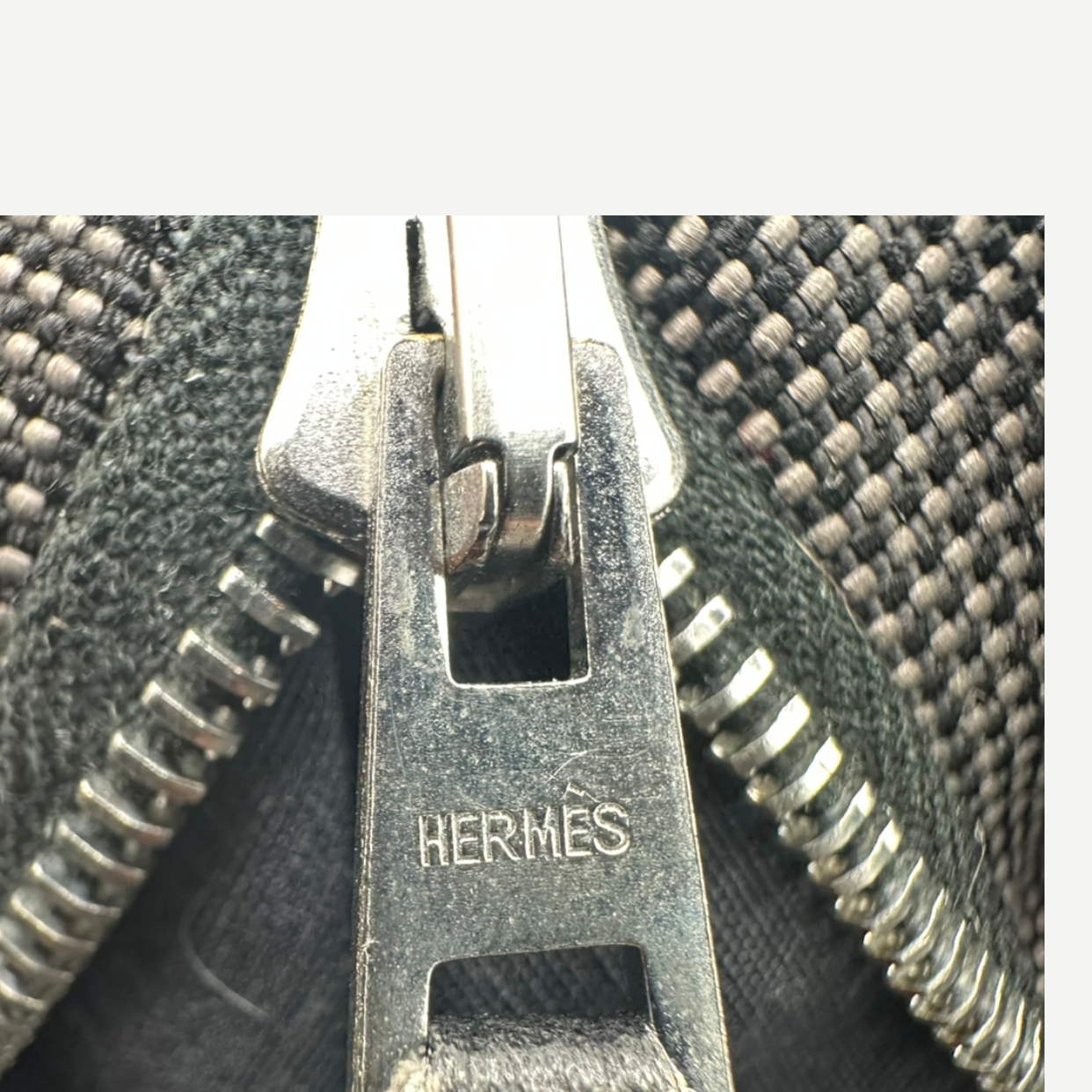 Hermes Herline Cabas MM Canvas Tote Bag, Gray, Palladium Hardware | Shop Authentique Lux