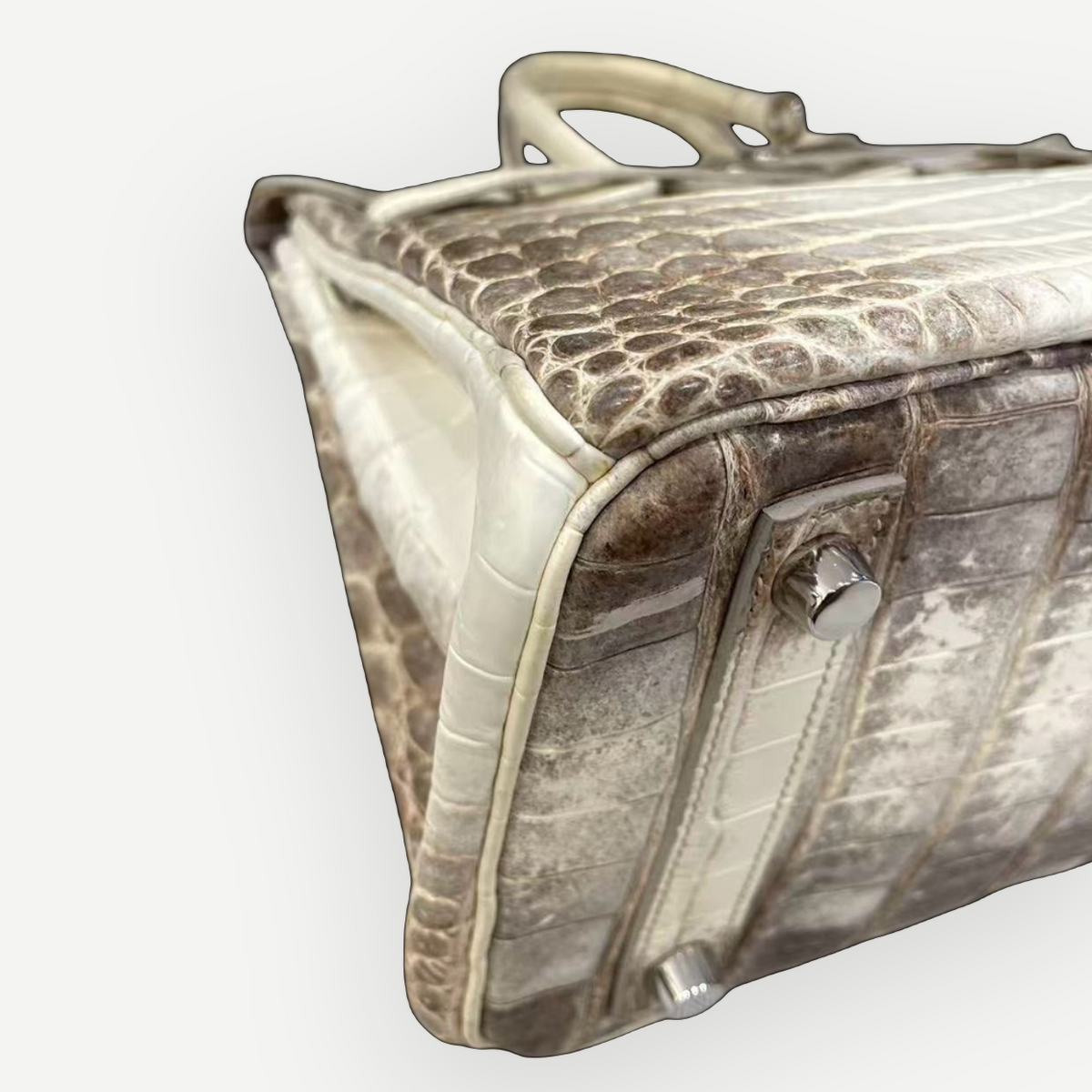 HERMÈS Birkin 25, Matte Himalaya Niloticus Crocodile, Palladium Hardware, 2012 | Shop Authentique Lux