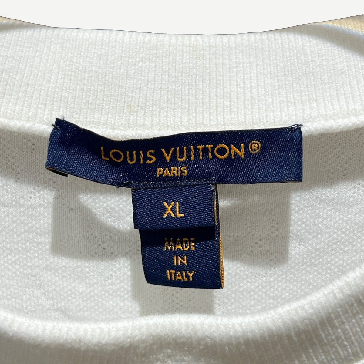 LOUIS VUITTON Runway Chain Detail Cotton T-Shirt, Off-White, XL | Shop Authentique Lux