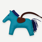 HERMÈS Rodeo MM Bag Charm, Bleu Azteque, Fauve and Bleu Électrique | Shop Authentique Lux