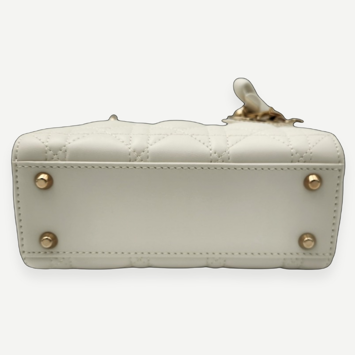 Christian Dior Mini Lady Dior Bag with Chain in Latte Cannage Lambskin, Full Set, 2026 | Shop Authentique Lux