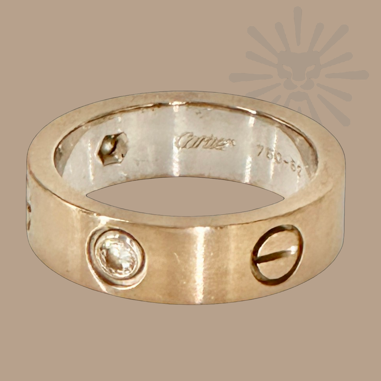 Vintage Cartier Love ring 3 diamonds 18K white gold size 6.25 Cartier 53 pre-owned
Authentique Luxury certified vintage 3-diamond Cartier Love ring white gold