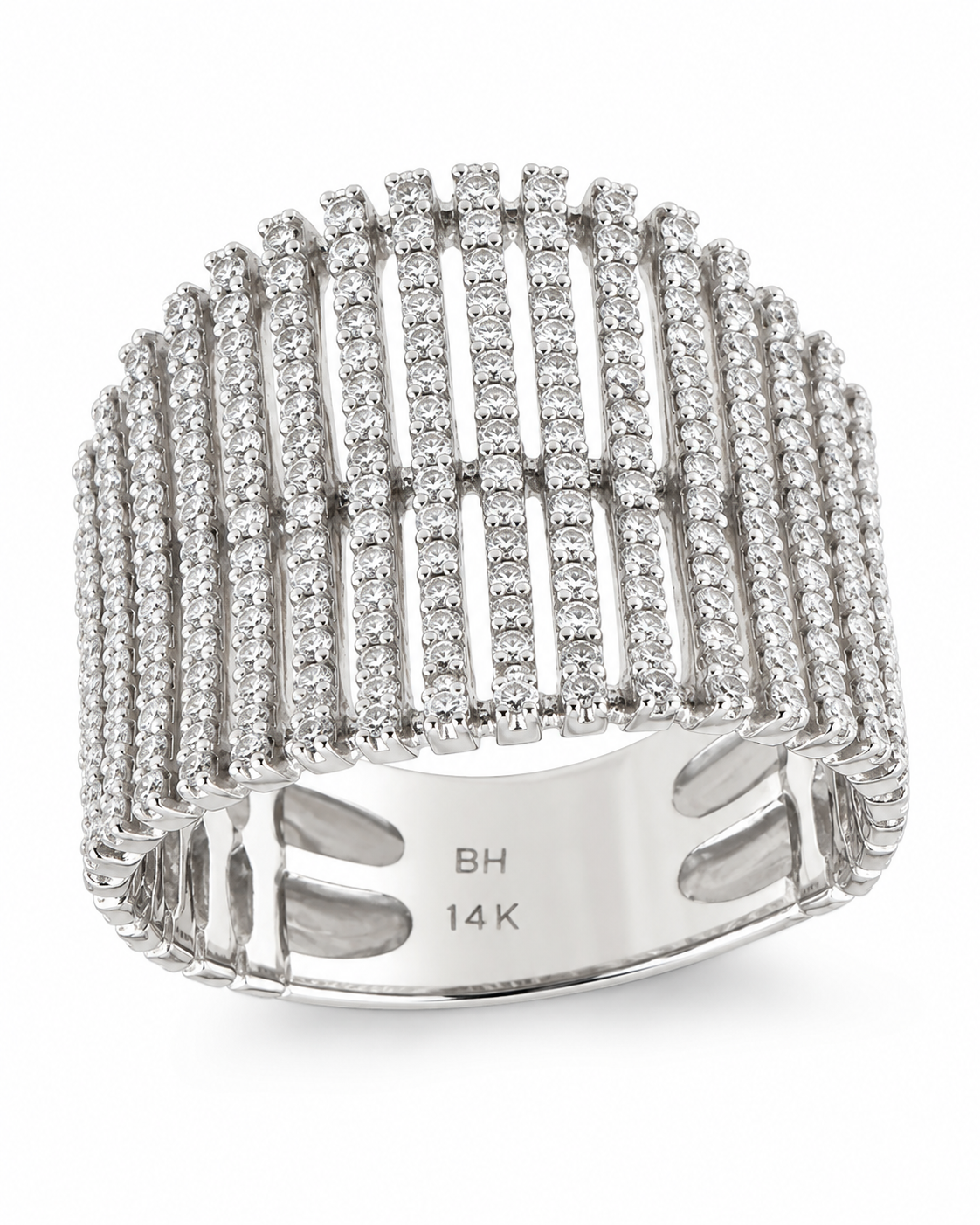 EFFY Vintage Diamond Wide Multi-Row Band Ring, 14K White Gold, Size 6 | Shop Authentique Lux