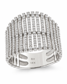 EFFY Vintage Diamond Wide Multi-Row Band Ring, 14K White Gold, Size 6 | Shop Authentique Lux