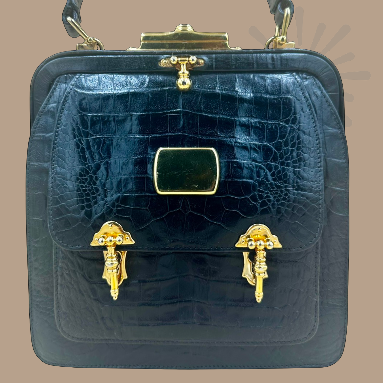 Valentino Garavani alligator top handle bag - Authentique Luxury | 100% Authentic Bag