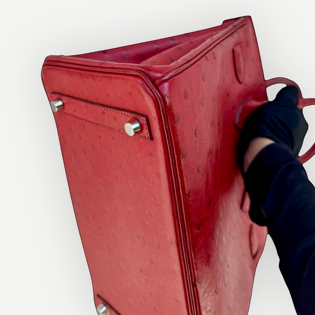 Hermès Birkin 30 in red ostrich leather with palladium hardware | Shop Authentique Lux