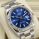 Rolex Datejust 36 126234, Blue Dial, 18K White Gold Fluted Bezel, Full Set, 2025 | Shop Authentique Lux