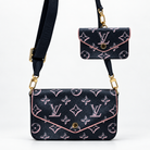 Louis Vuitton Félicie Strap & Go, Black and Pink Monogram Canvas | Shop Authentique Lux