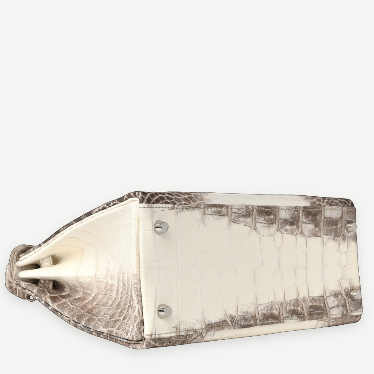 HERMES Kelly 25 Retourne, Himalaya Matte Niloticus Crocodile, PHW, Full Set, 2024 | Shop Authentique Lux