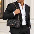 CHANEL Medium Classic Double Flap Bag, Black Quilted Leather, Gold Hardware | Shop Authentique Lux
