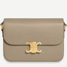 CELINE Medium Triomphe Shoulder Bag, Beige Shiny Calfskin, Gold Hardware | Shop Authentique Lux