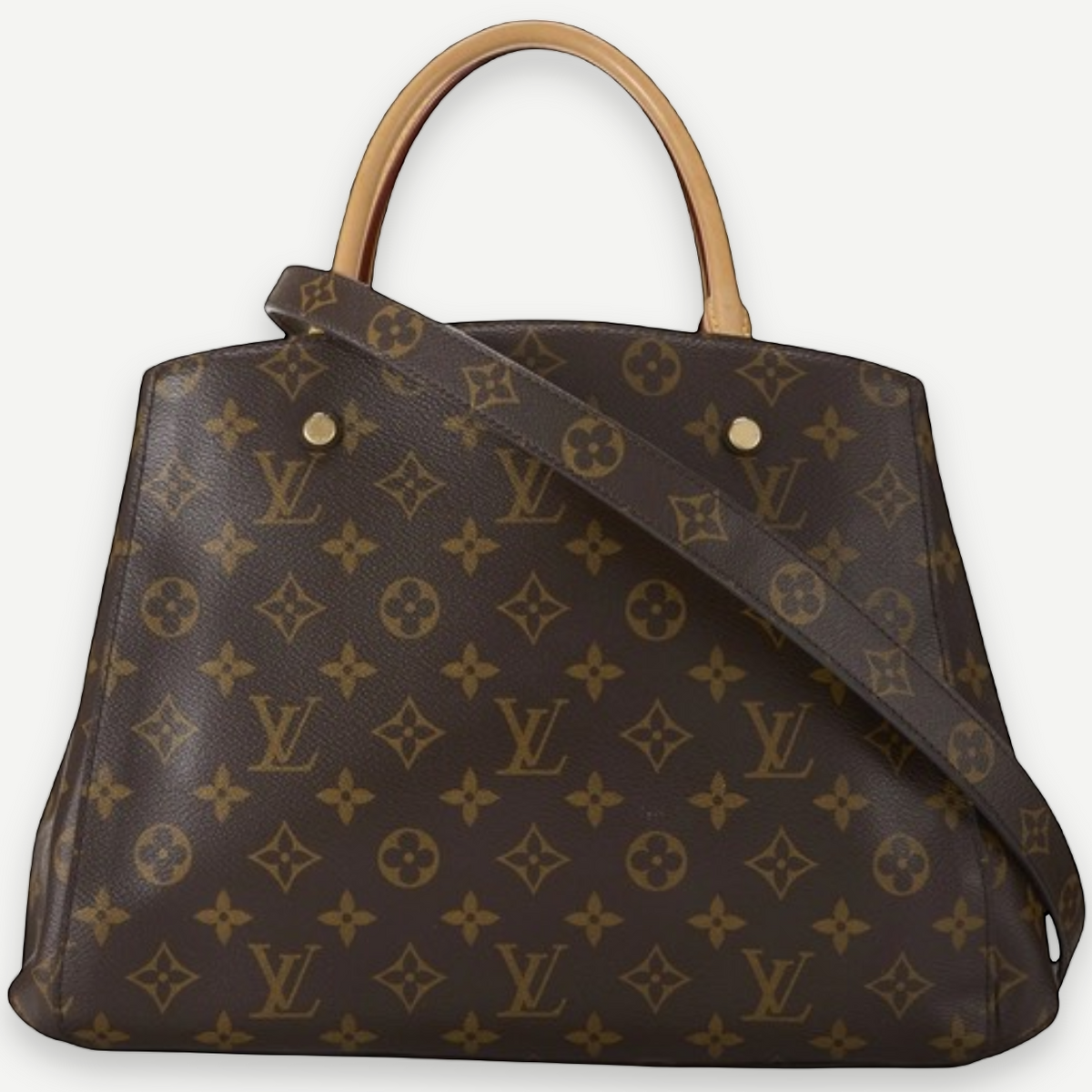 Louis Vuitton Montaigne GM Bag in Brown Monogram Canvas with Gold Hardware | Shop Authentique Lux