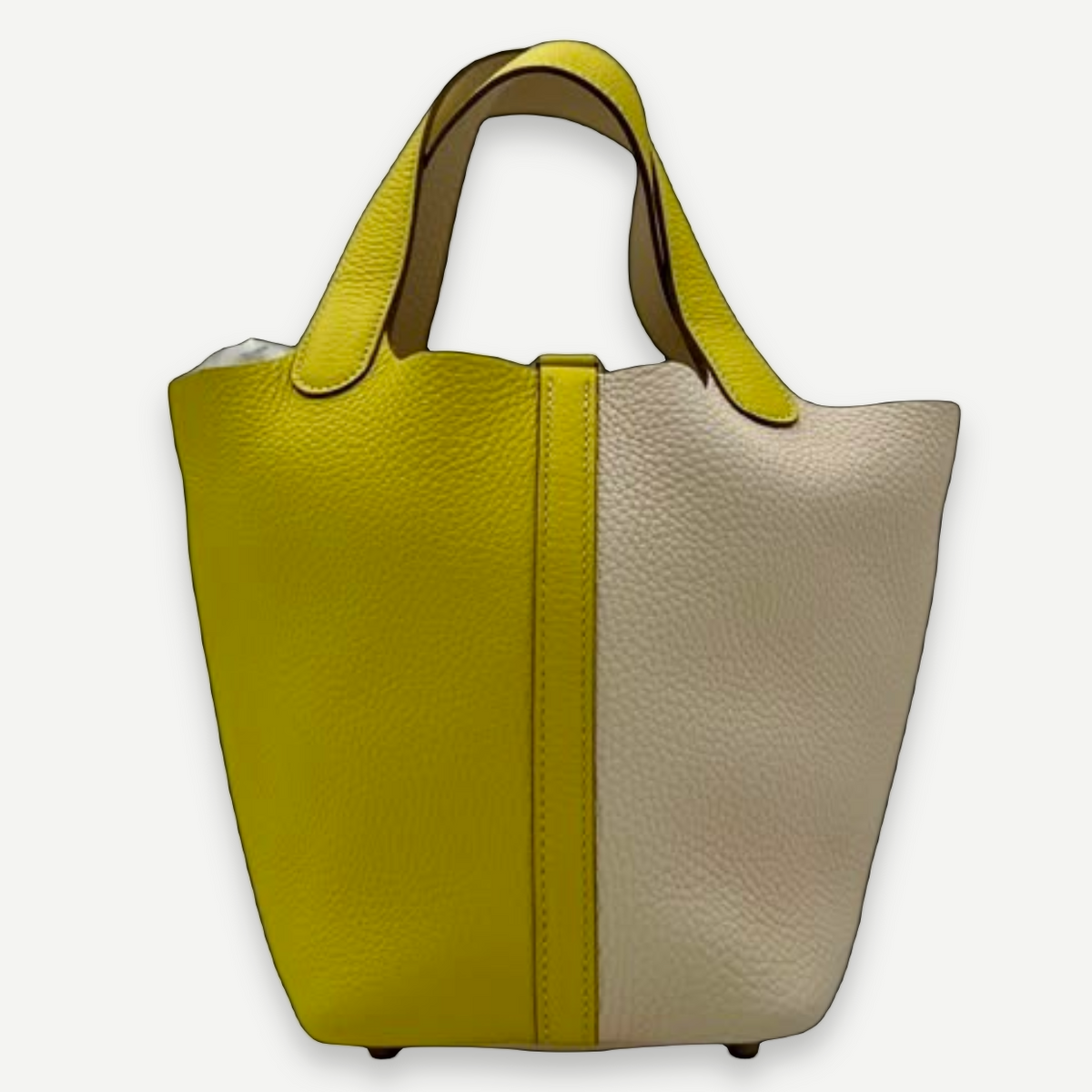 Hermès Yellow and White Leather Picotin Lock 18 Silver Hardware | Shop Authentique Lux