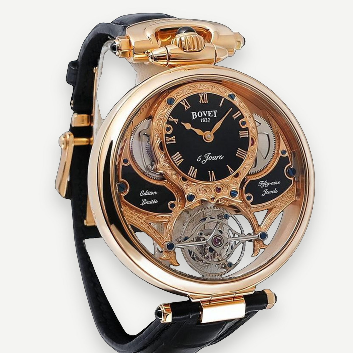 BOVET Virtuoso III Tourbillon AIQPR003-15, Black Dial, 18k Rose Gold, Full Set | Shop Authentique Lux