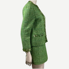 VALENTINO green tweed jacket, pocket and cuff detail | Shop Authentique Lux