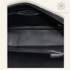 Inside of Chanel Small CC Filigree Flap Bag "So Black" Lambskin Ruthenium Hardware | Shop Authentique Lux